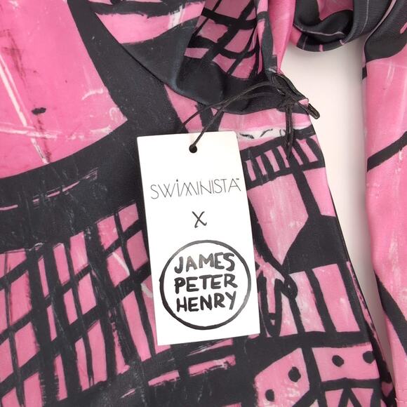 Swiminista x James Peter Henry Good Vibes Rashguard Beach Activities Pink XL NWT - Picture 7 of 15